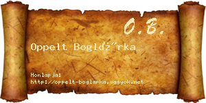 Oppelt Boglárka névjegykártya